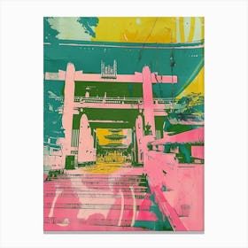 Meiji Shrine In Tokyo Duotone Silkscreen 2 Canvas Print
