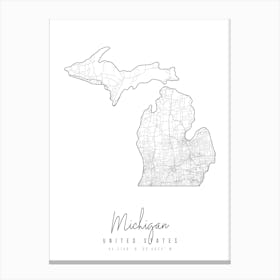 Michigan Minimal Street Map Canvas Print
