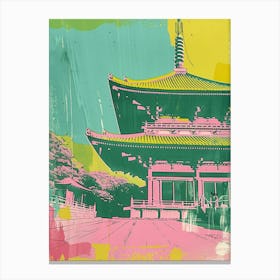 Todai Ji Temple Duotone Silkscreen 2 Canvas Print