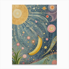 Whimsical Cosmic Banana Canvas Print