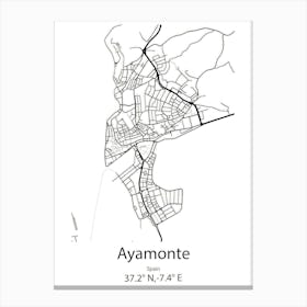 Ayamonte,Spain Minimalist Map Canvas Print