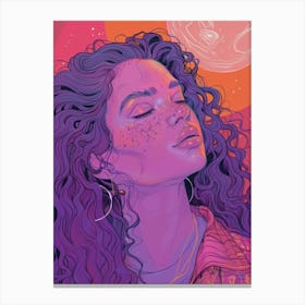 Girl With Curly Hair Canvas Print