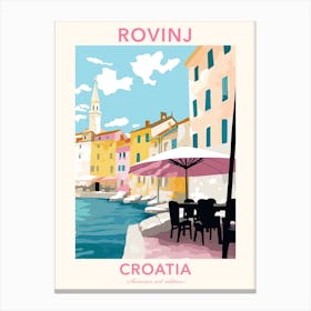 Rovinj, Croatia, Flat Pastels Tones Illustration 3 Poster Canvas Print