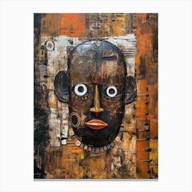 African Heritage Unmasked: Tribal Masks in Focus Canvas Print