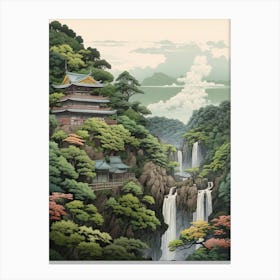 Nachi Falls In Wakayama, Ukiyo E Drawing 1 Canvas Print