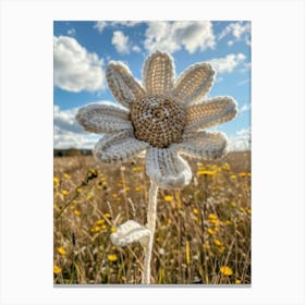 Daisy Knitted In Crochet 4 Canvas Print
