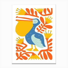 Nursery Abstract Stork Bird Canvas Print