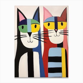 Colourful Kids Animal Art Cat 2 Canvas Print