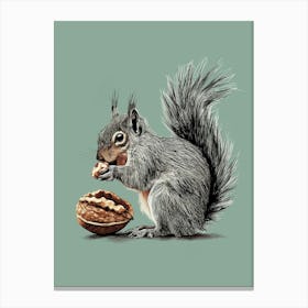 The Squirrel & The Walnut Canvas Print