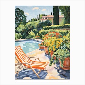 Sun Lounger By The Pool In Sardinia Italy 3 Canvas Print