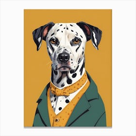 Dalmatian Dog Portrait In A Suit (29) Canvas Print