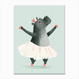 Ballerina Hippo Canvas Print