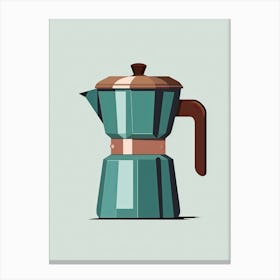 Green Italian Coffee Maker Canvas Print
