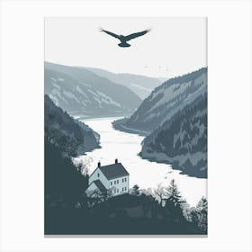 House By The River Canvas Print