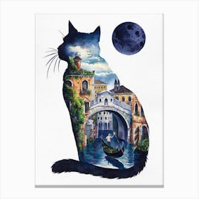 Cat In Venice 2 Canvas Print