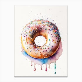 Sprinkles Donut Cute Neon 1 Canvas Print