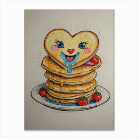 Heart Shaped Pancakes 2 Canvas Print