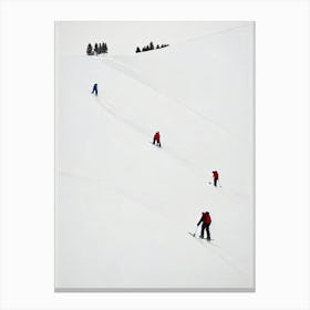 Falls Creek, Australia Minimal Skiing Poster Canvas Print