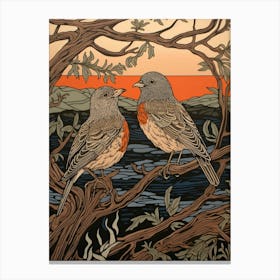 Art Nouveau Birds Poster Grey Plover 3 Canvas Print