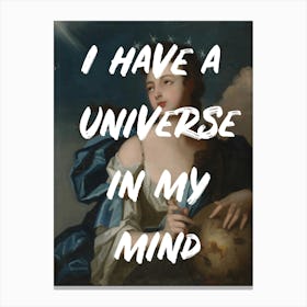 Universe In My Mind Navy & Cream Canvas Print