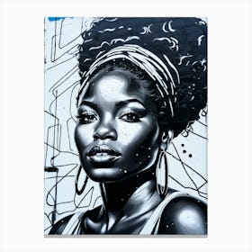 Graffiti Mural Of Beautiful Black Woman 246 Canvas Print