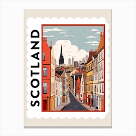 Retro Winter Stamp Poster Edinburgh Scotland 3 Canvas Print