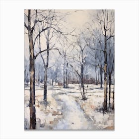 Winter City Park Painting Forest Park St Louis 2 Canvas Print
