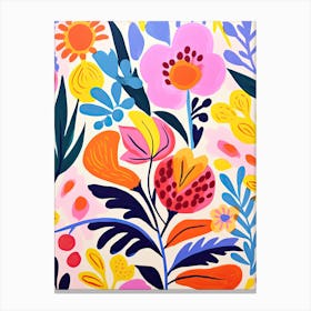 Flowers 29, Matisse style, Floral texture Canvas Print