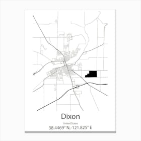 Dixon,United States Minimalist Map Canvas Print