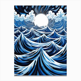 Waves Abstract Geometric Illustration 7 Canvas Print