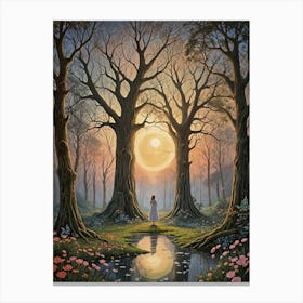 Girl In The Fairytale Forest Canvas Print