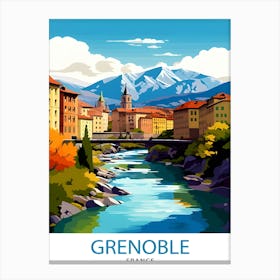 Grenoble FranceTravel Poster Canvas Print