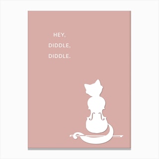 Hey Diddle Diddle in Rose Gold Canvas Print