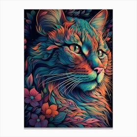 Psychedelic Cat 7 Canvas Print