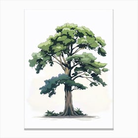 Sequoia Tree Pixel Illustration 4 Canvas Print