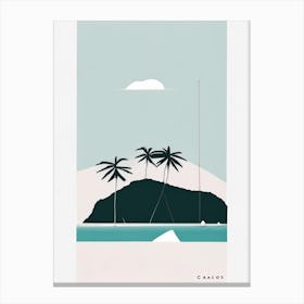 Cocos Island Costa Rica Simplistic Tropical Destination Canvas Print