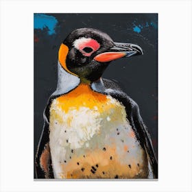 African Penguin Petermann Island Oil Painting 1 Canvas Print