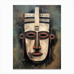 Enigmatic Elements; African Tribal Masked Art Canvas Print