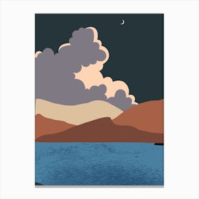 Lake At Night Canvas Print