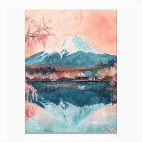 Mount Fuji Japan 8 Retro Illustration Canvas Print