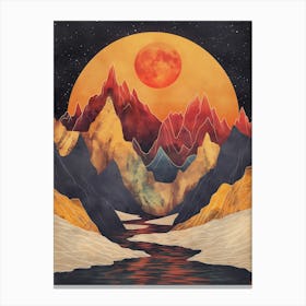 Moon Over The Mountains Canvas Print
