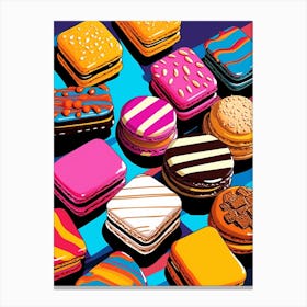 Colourful Biscuits & Sweet Treats Pattern 1 Canvas Print