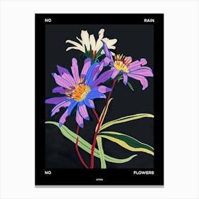 No Rain No Flowers Poster Asters 2 Canvas Print