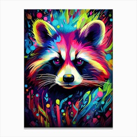A Honduran Raccoon Vibrant Paint Splash 4 Canvas Print