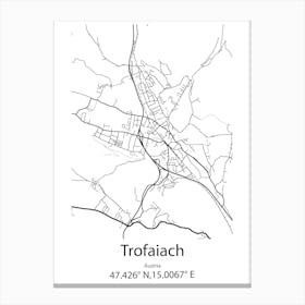 Trofaiach,Austria Minimalist Map Canvas Print