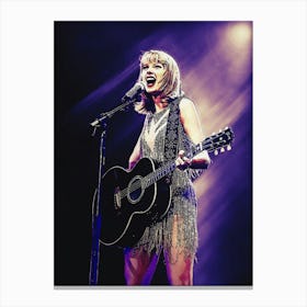 Superstars Of Taylor Swift Live In Purple Light Canvas Print