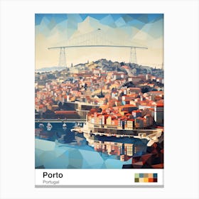 Porto, Portugal, Geometric Illustration 1 Poster Canvas Print