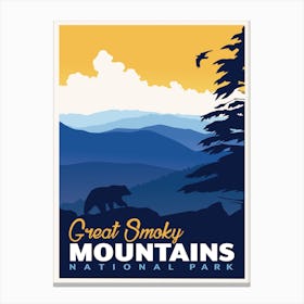 Great Smoky Mountains National Park Travel Poster Canvas Print