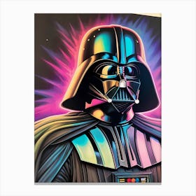 Darth Vader Star Wars Neon Iridescent (33) Canvas Print