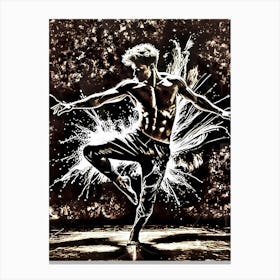 Eclipse Of Motion: Male dancer without a shirt loses himself in a powerful dance Canvas Print